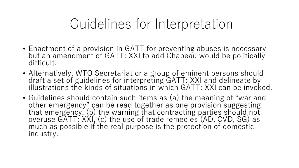 guidelines for interpretation