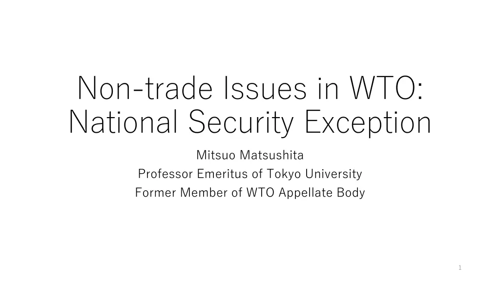 non trade issues in wto national security