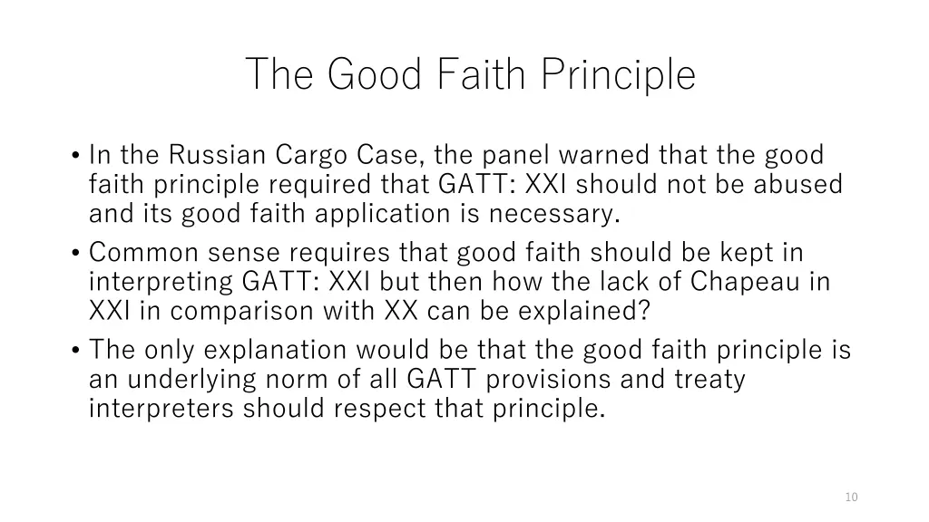 the good faith principle