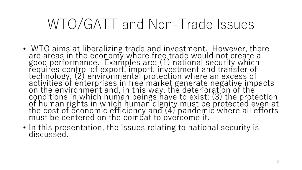 wto gatt and non trade issues