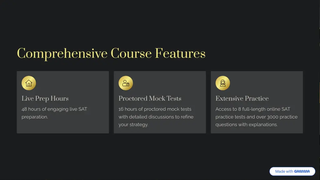 comprehensive course features