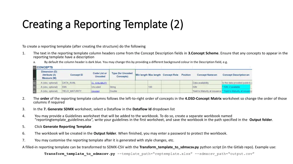 creating a reporting template 2 creating