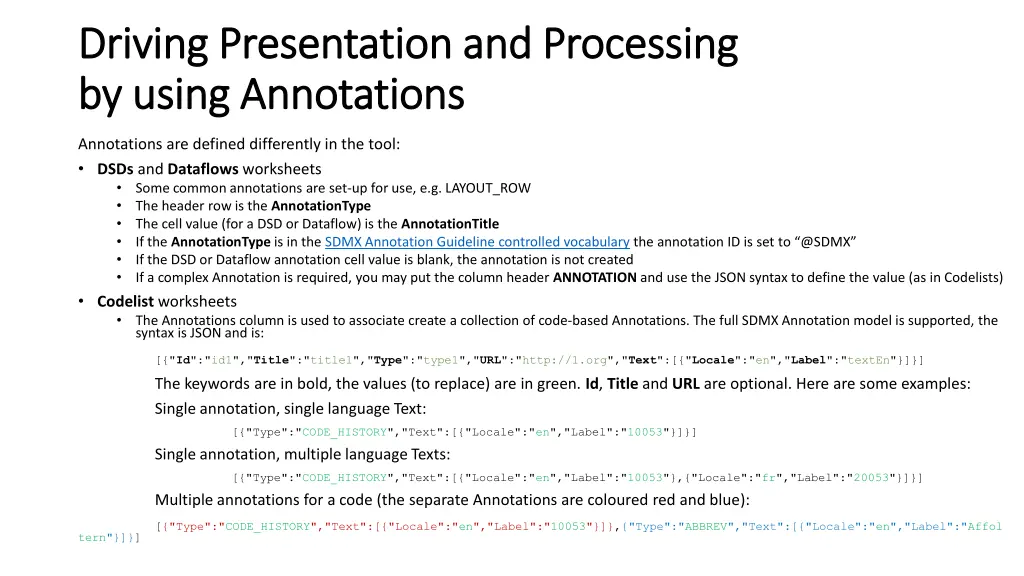 driving presentation and processing driving