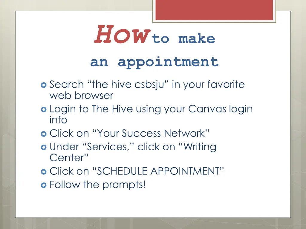 how to make an appointment