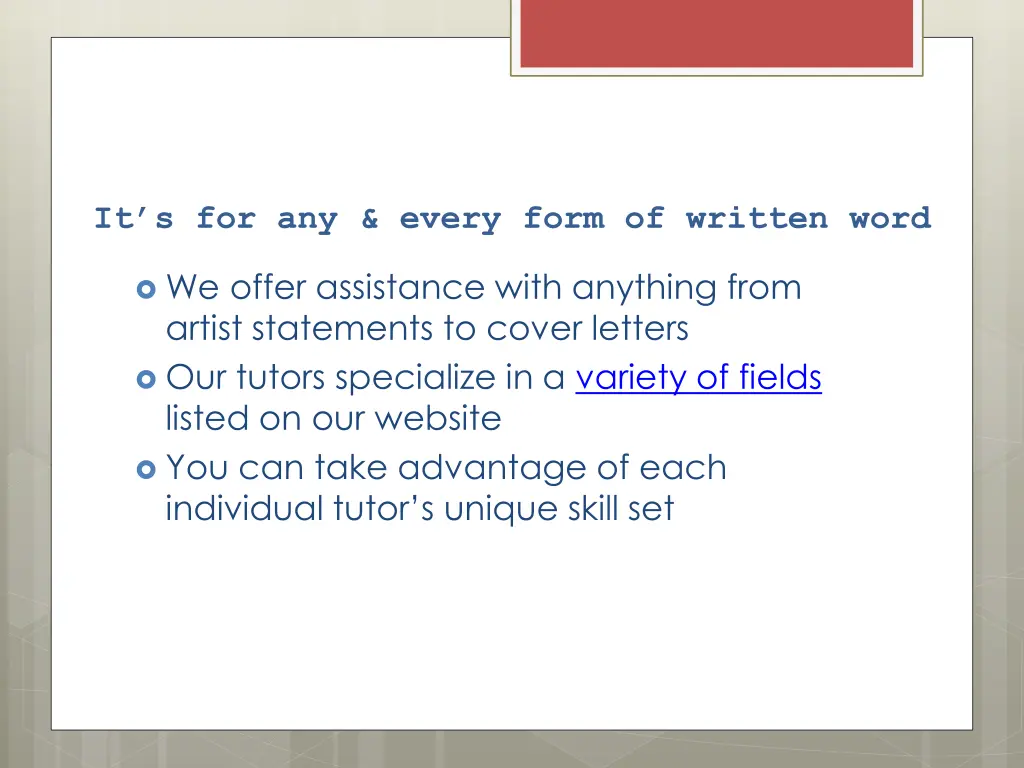 it s for any every form of written word