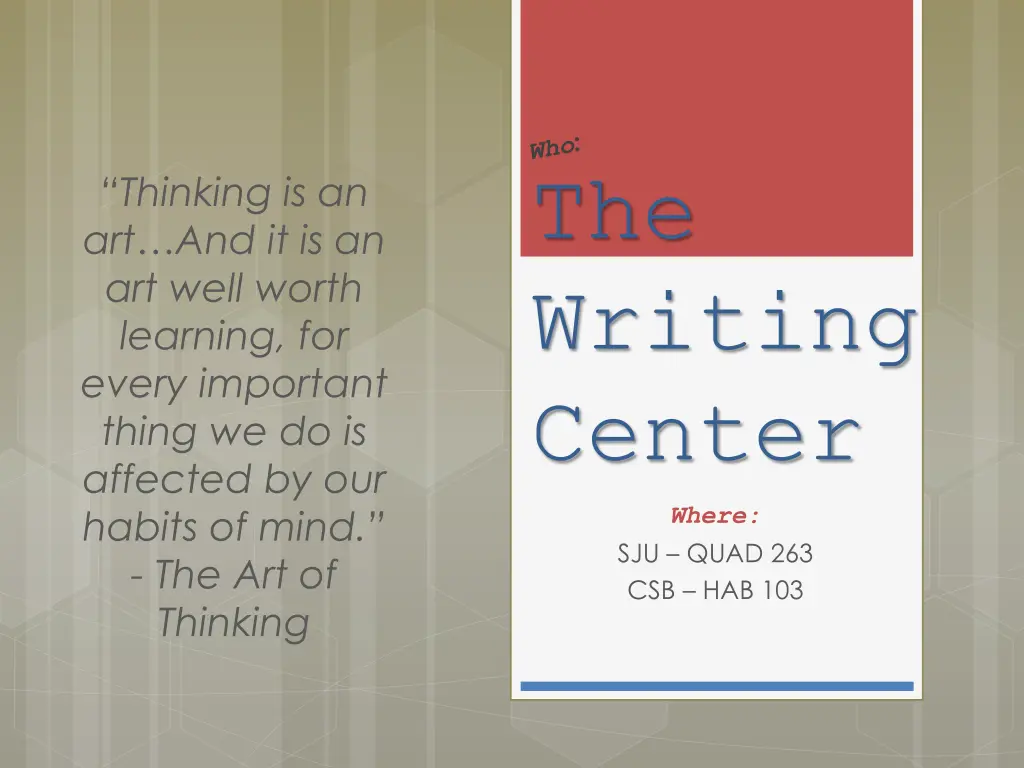 the writing center