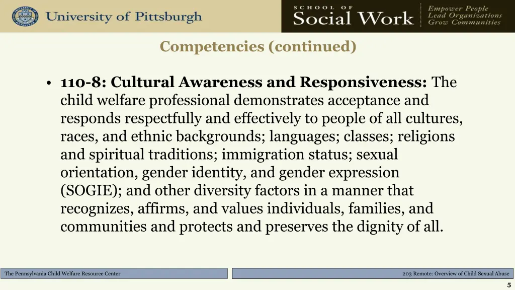 competencies continued