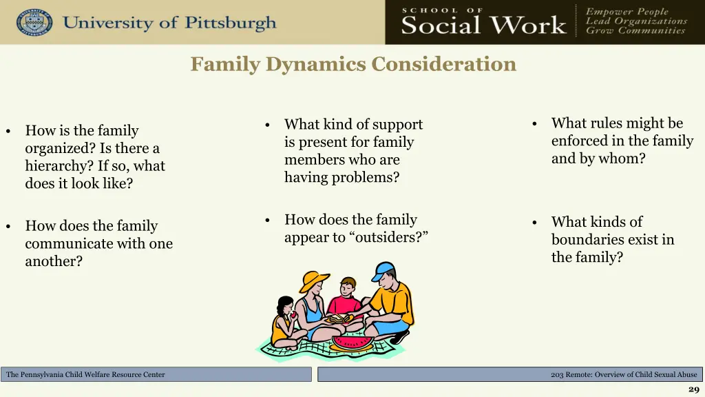 family dynamics consideration