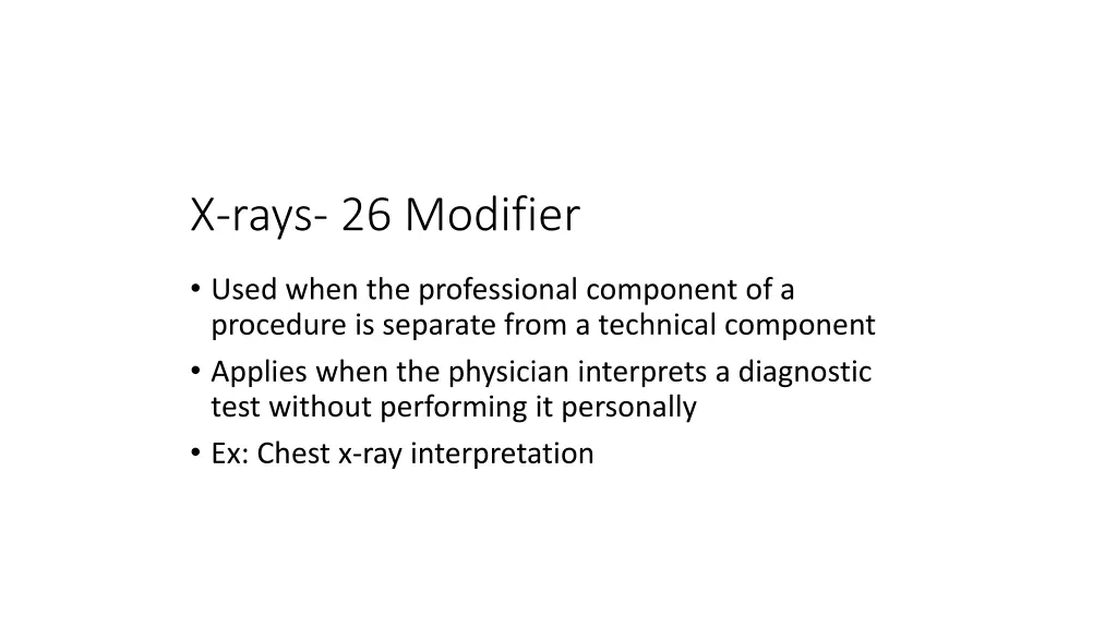 x rays 26 modifier