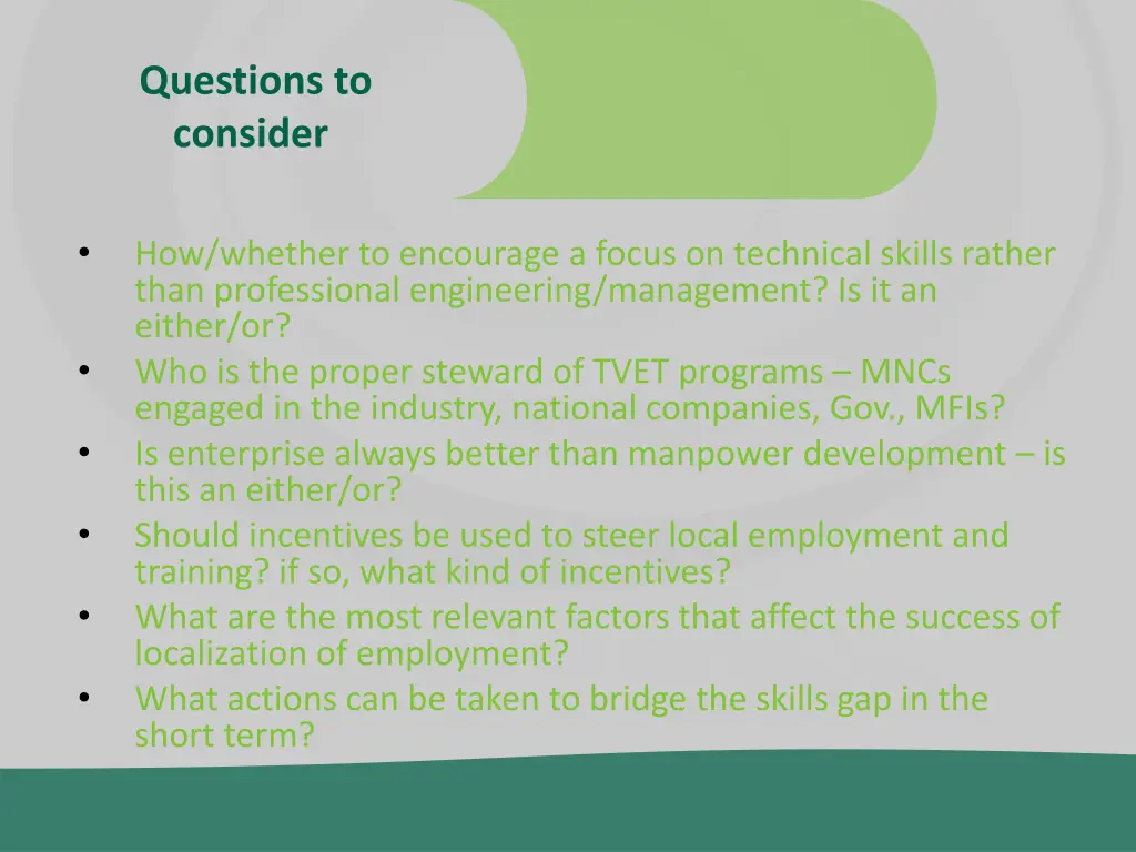 questions to consider