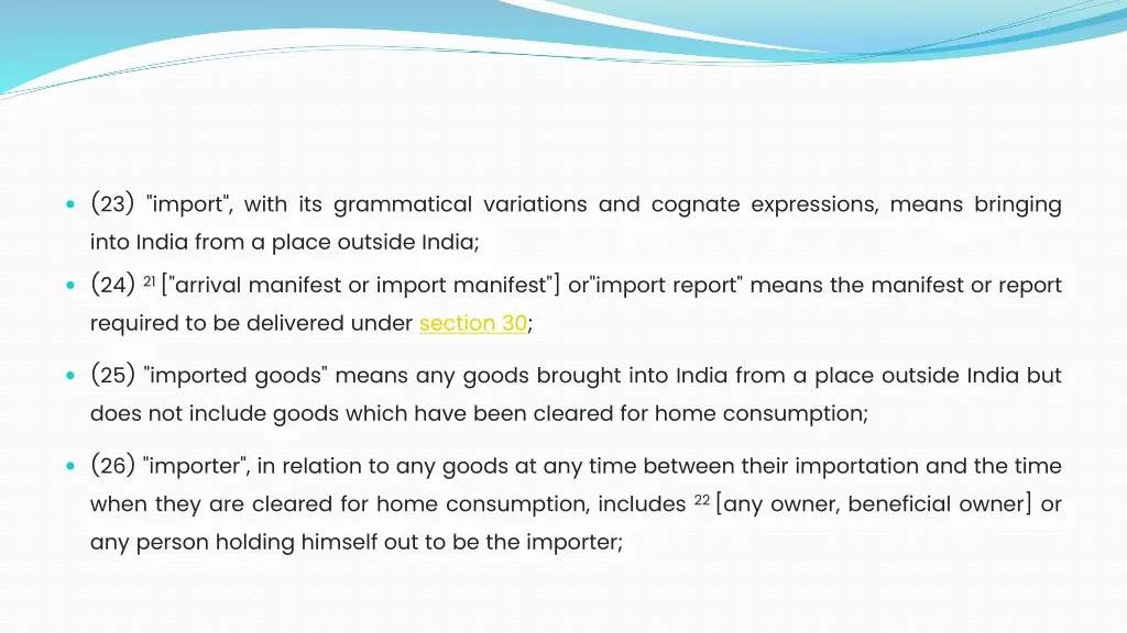 23 import with its grammatical variations