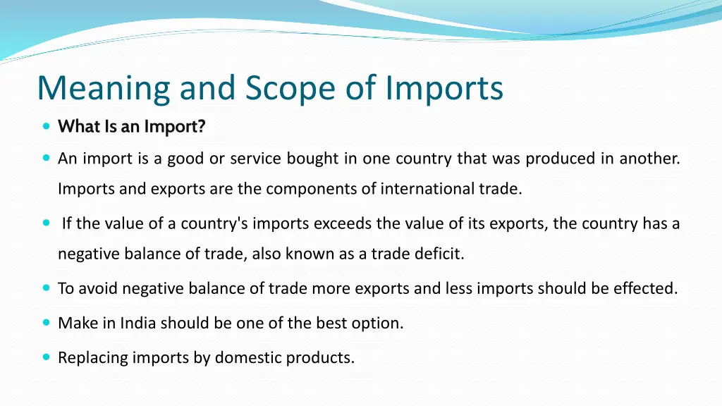 meaning and scope of imports what is an import