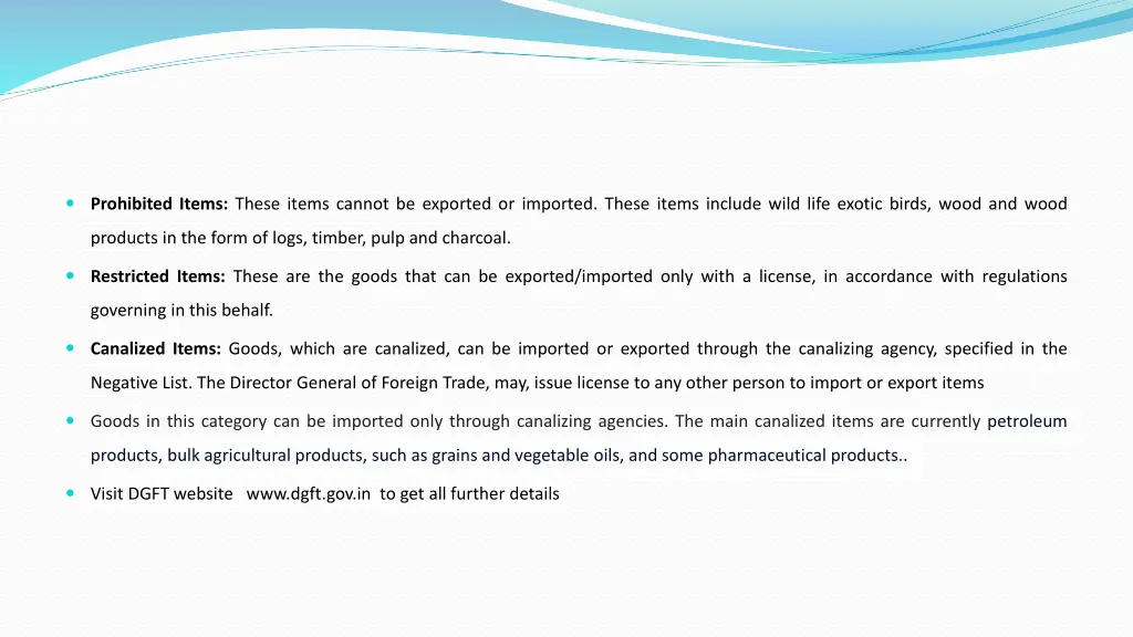 prohibited items these items cannot be exported