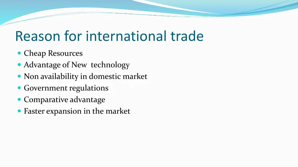 reason for international trade