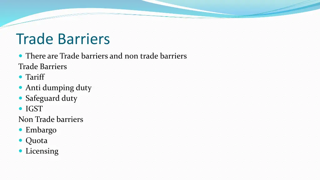 trade barriers