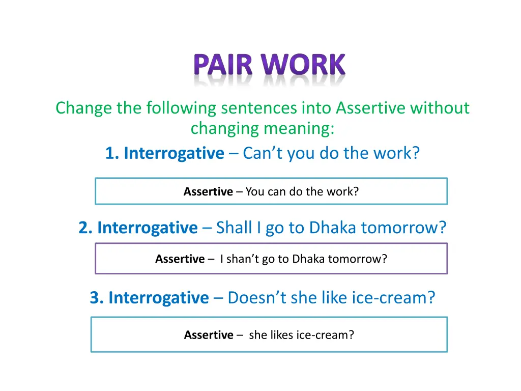 pair work