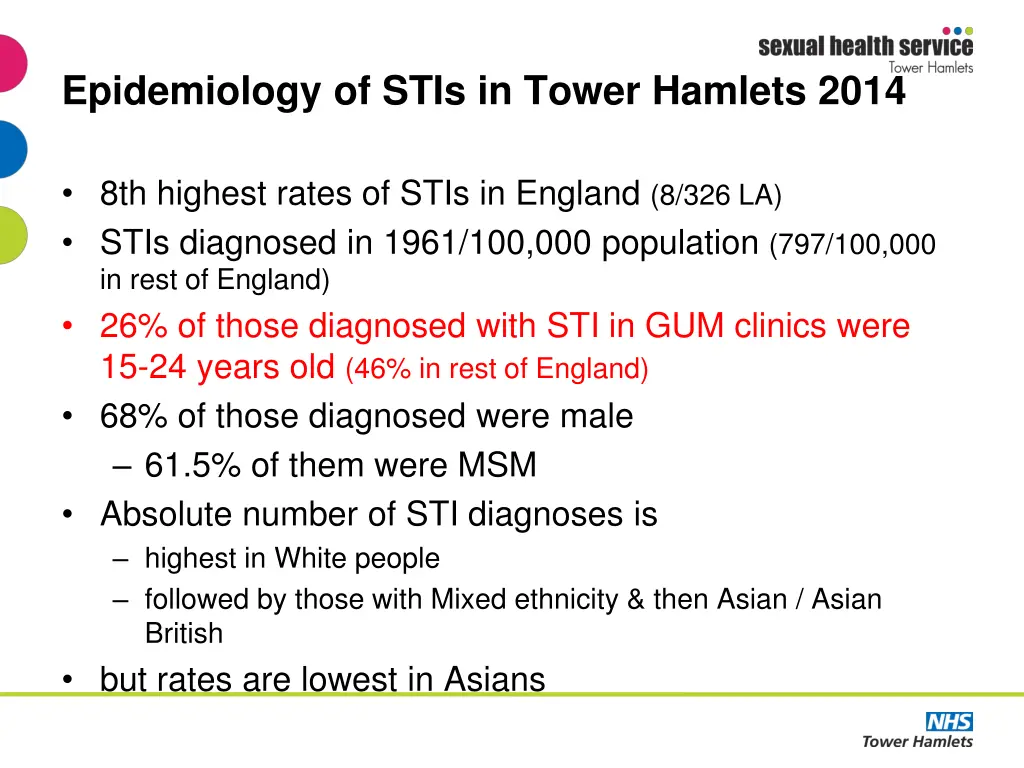 epidemiology of stis in tower hamlets 2014