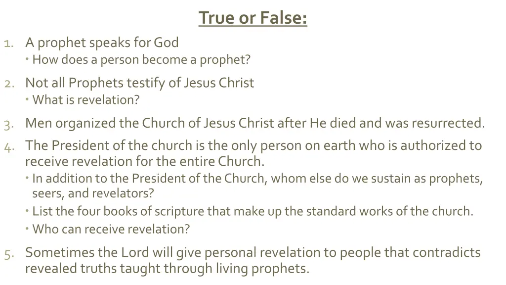 true or false