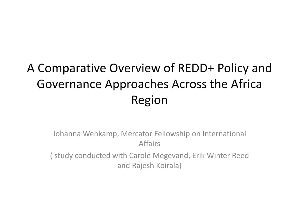 a comparative overview of redd policy