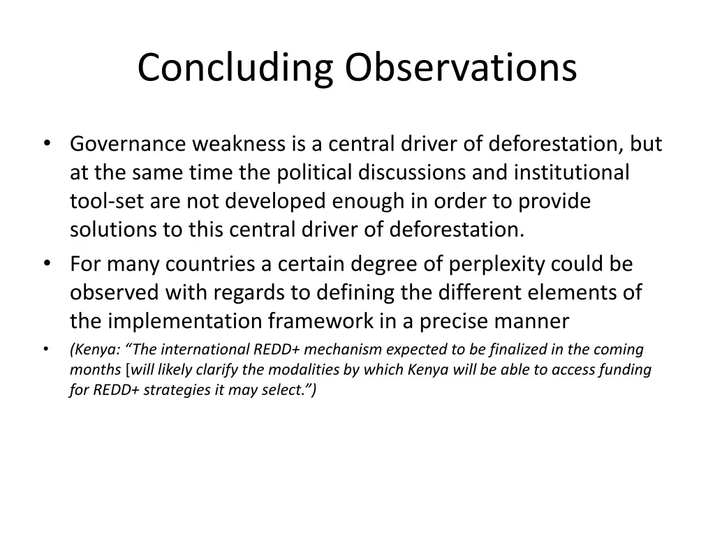 concluding observations