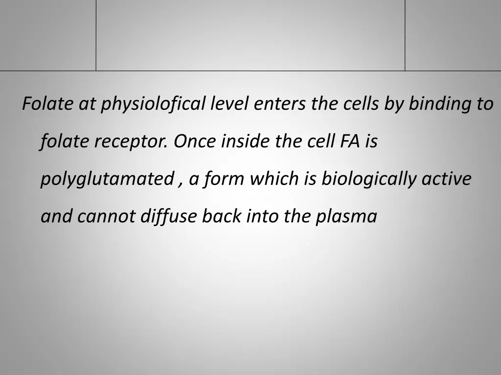 folate at physiolofical level enters the cells