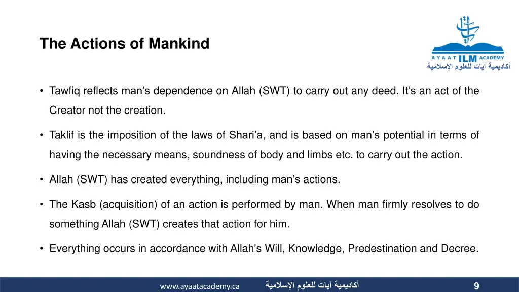 the actions of mankind
