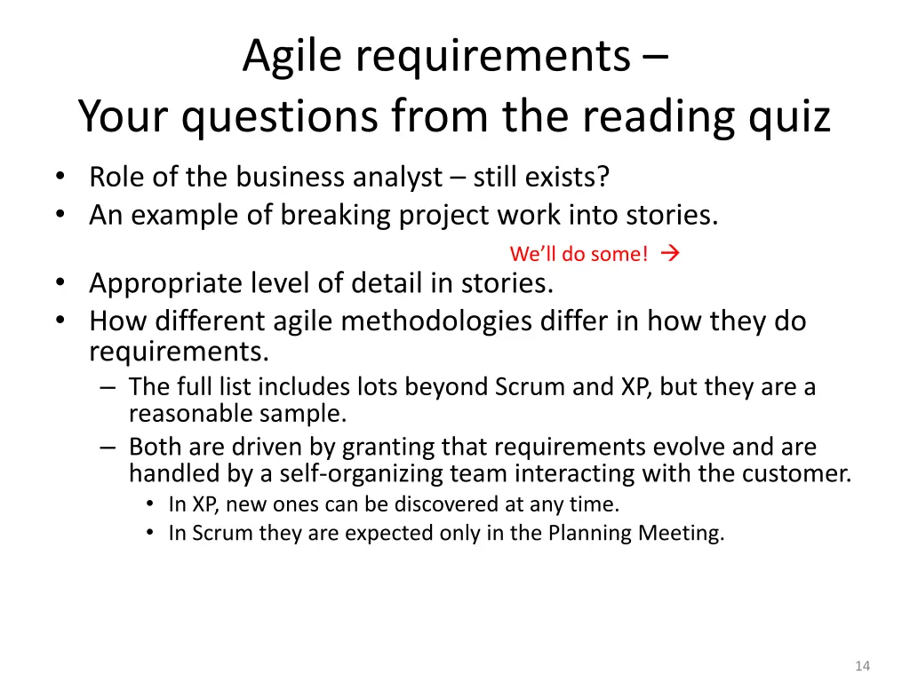 agile requirements your questions from