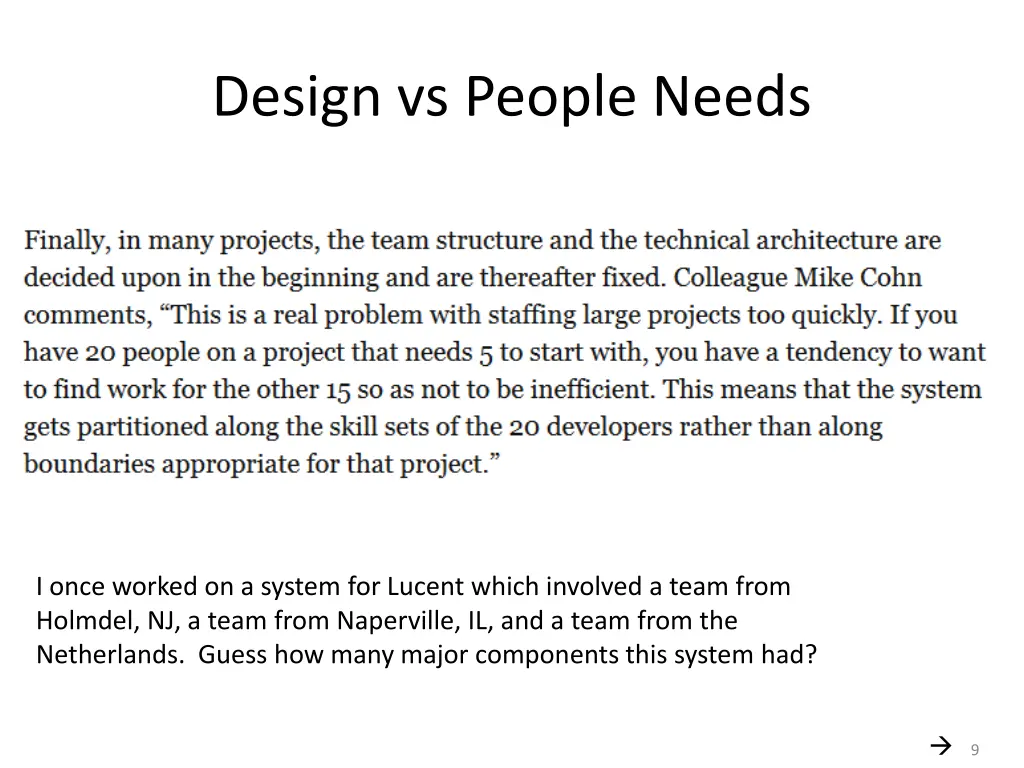 design vs people needs