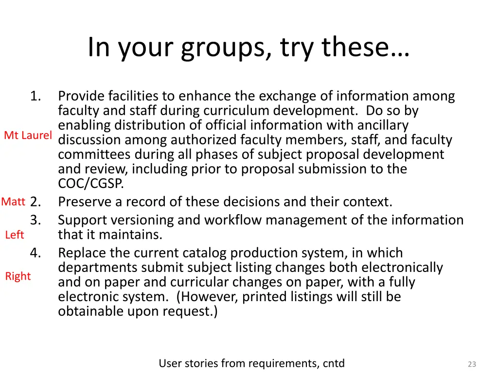 in your groups try these