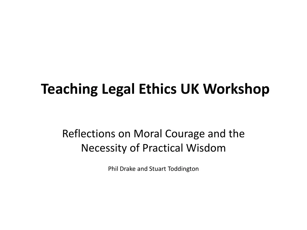 teaching legal ethics uk workshop 1