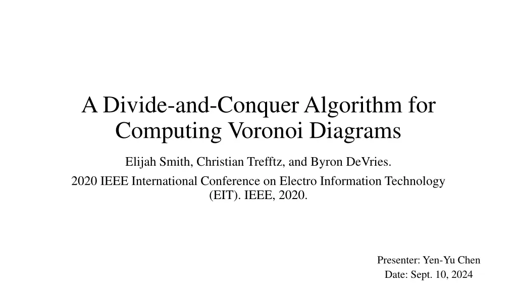 a divide and conquer algorithm for computing