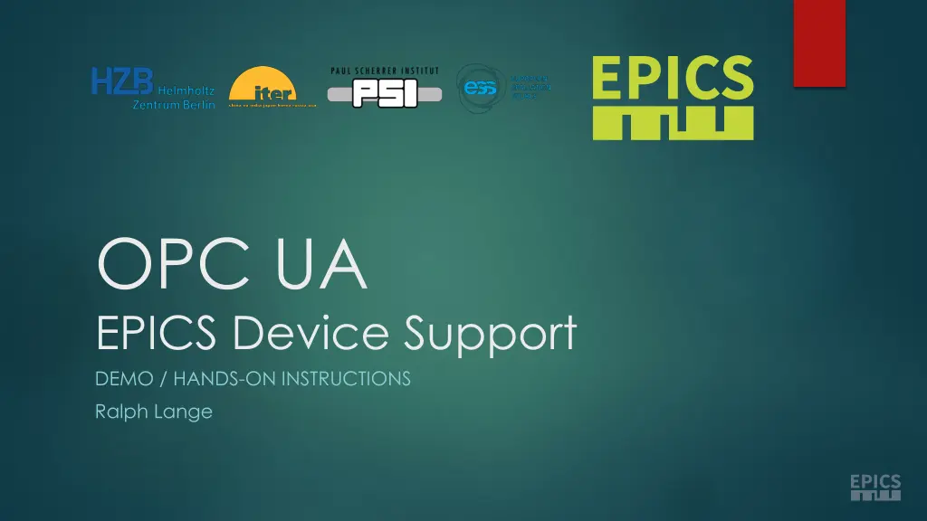 opc ua epics device support demo hands