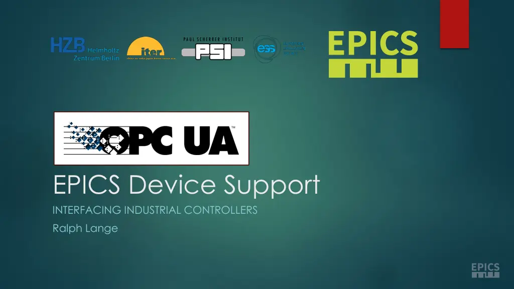 opc ua epics device support interfacing