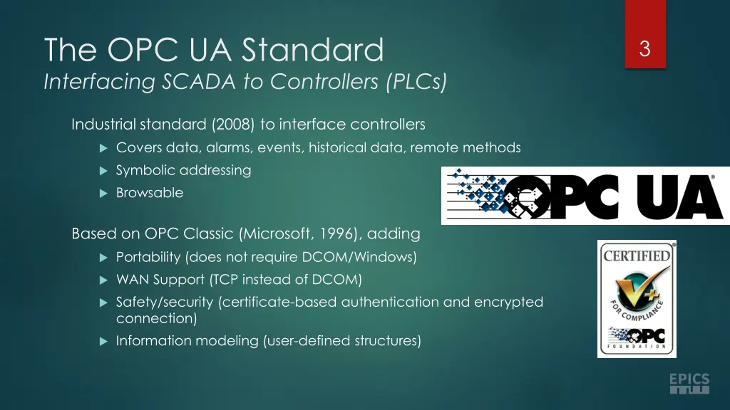 the opc ua standard interfacing scada