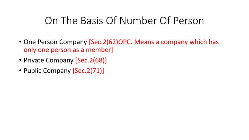 on the basis of number of person