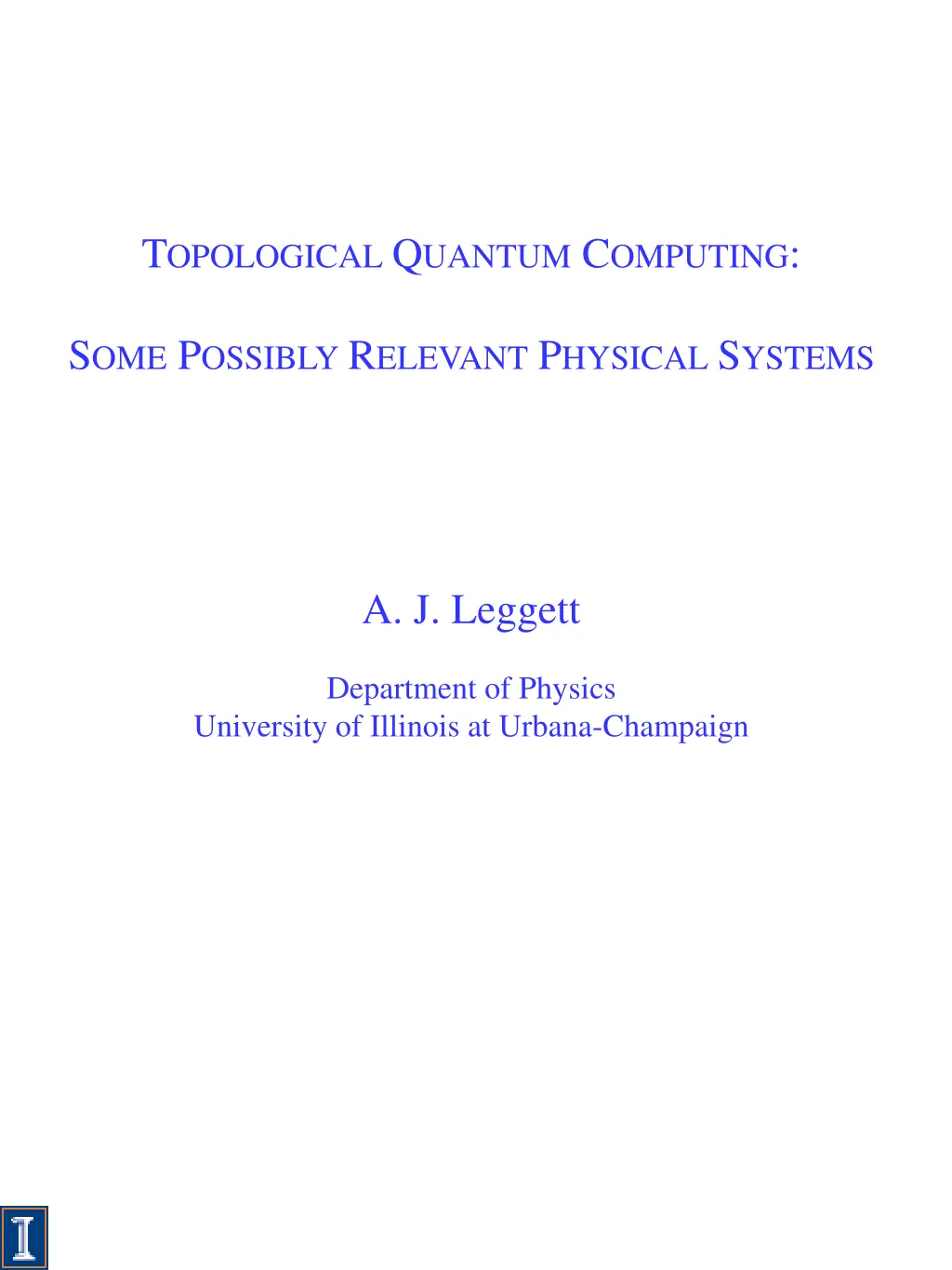 t opological q uantum c omputing