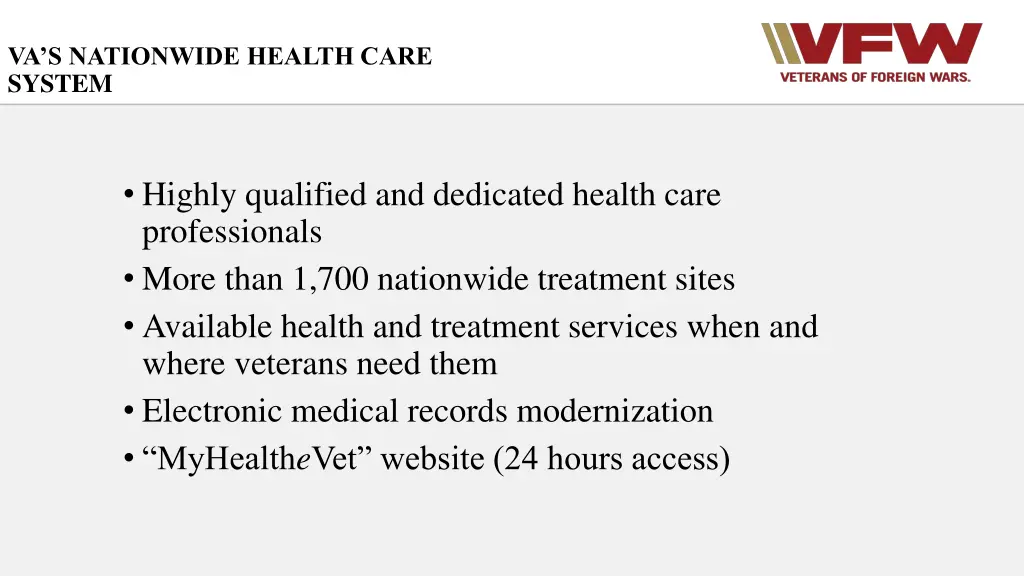 va s nationwide health care system