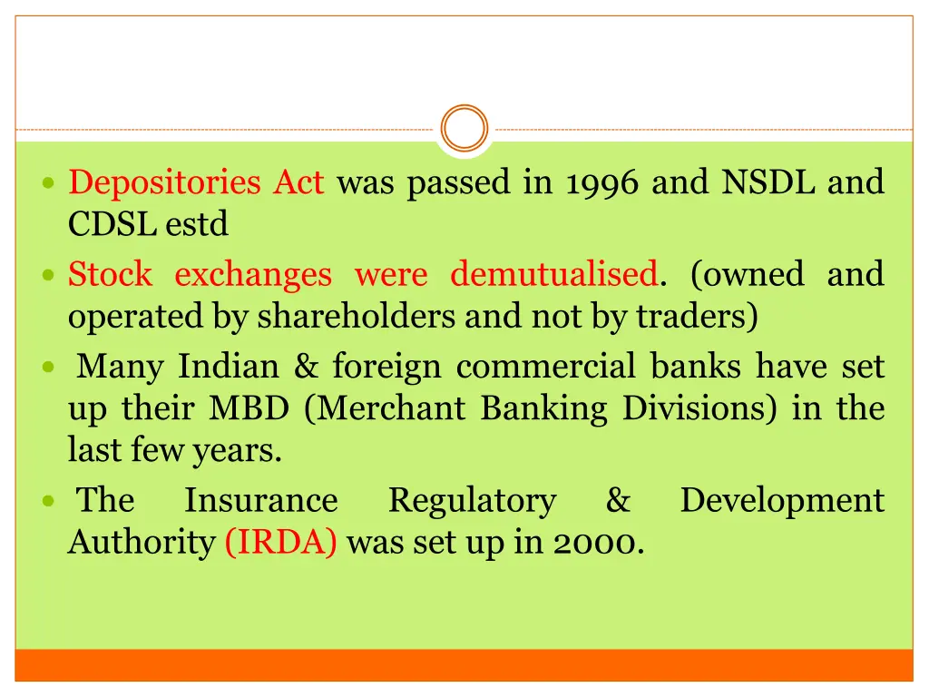 depositories act was passed in 1996 and nsdl