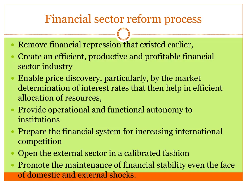 financial sector reform process