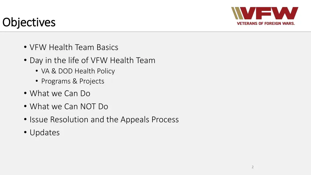 objectives objectives
