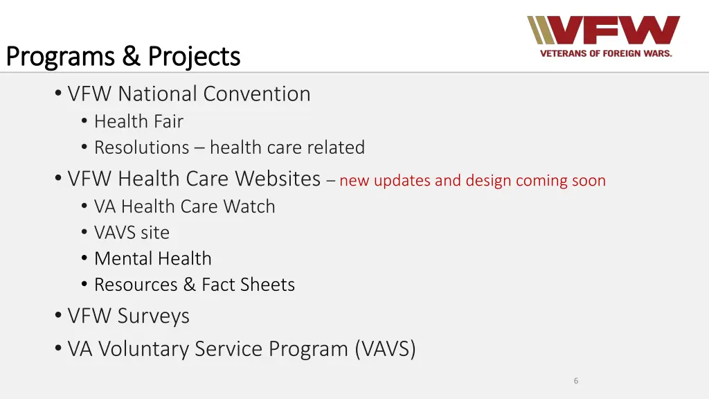 programs projects programs projects vfw national