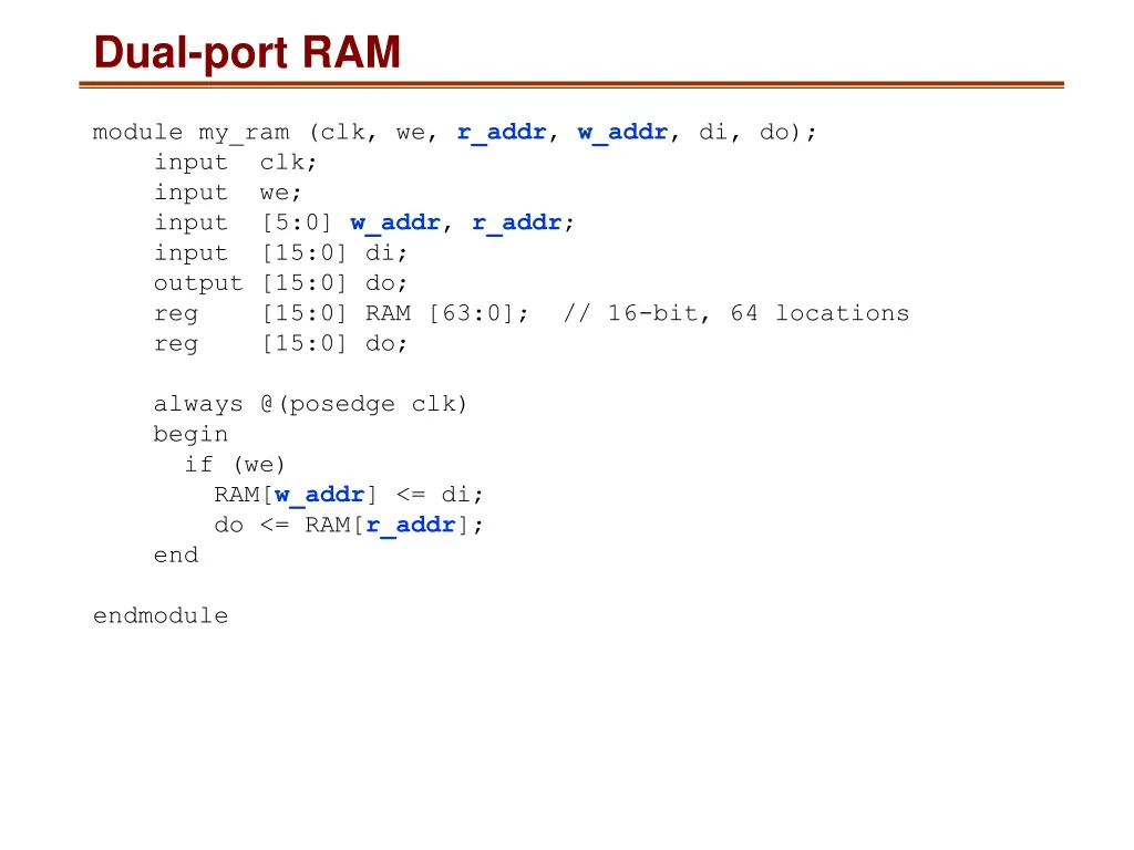 dual port ram
