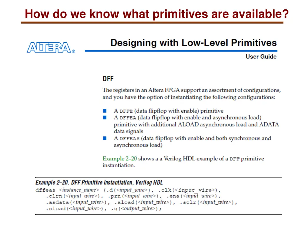 how do we know what primitives are available