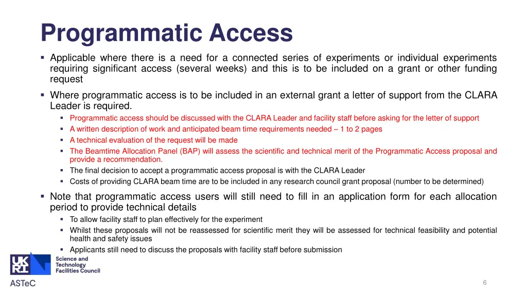 programmatic access applicable where there
