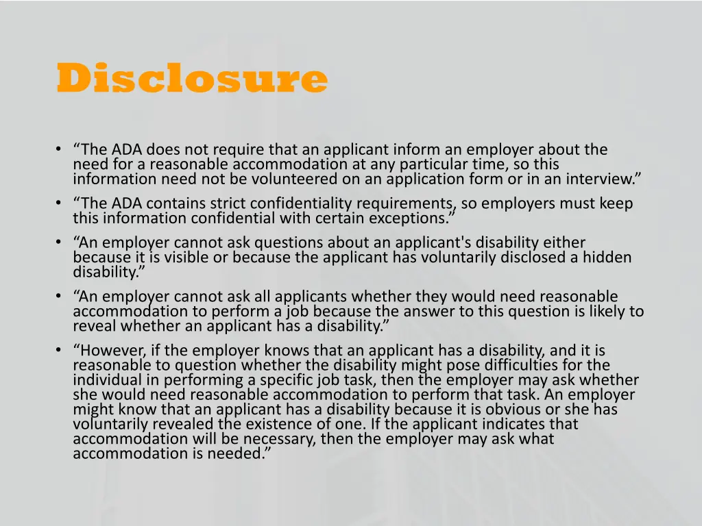 disclosure
