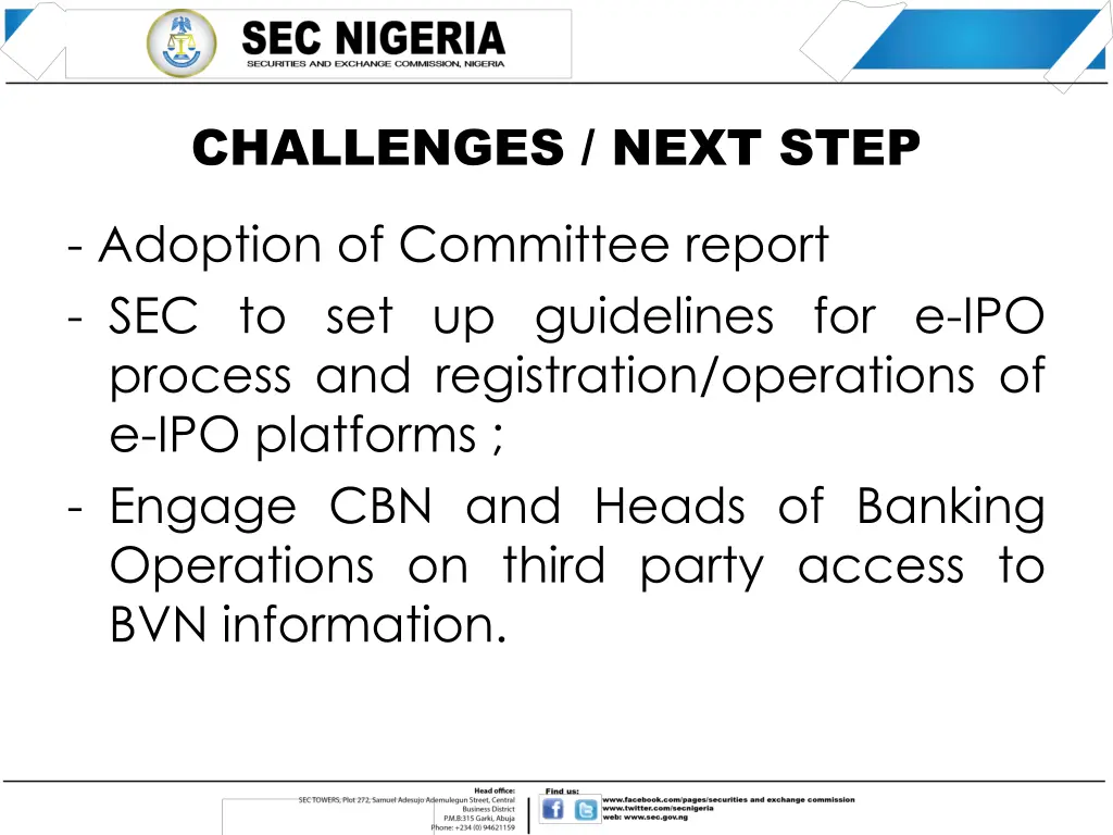 challenges next step