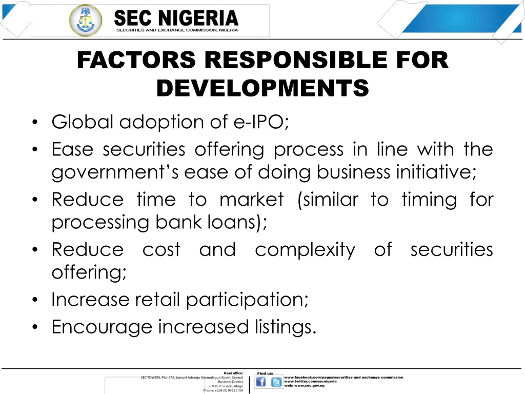 factors responsible for developments global