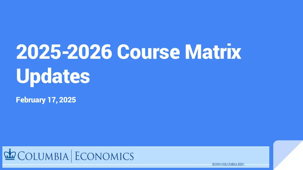 2025 2026 course matrix updates