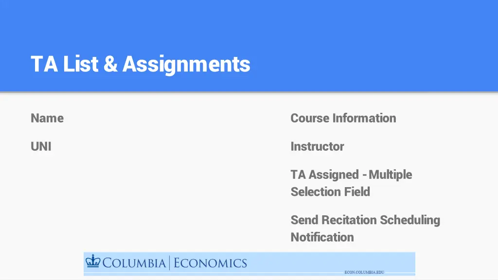 ta list assignments