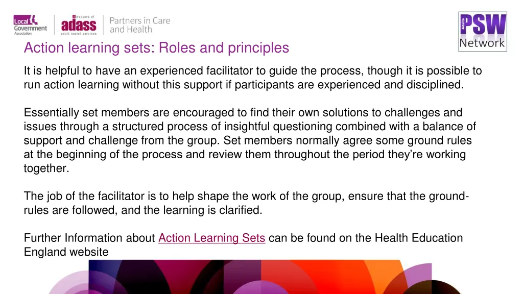 action learning sets roles and principles